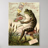 Viktorianischer Frosch auf Toadstool Ad Poster (Vorne)