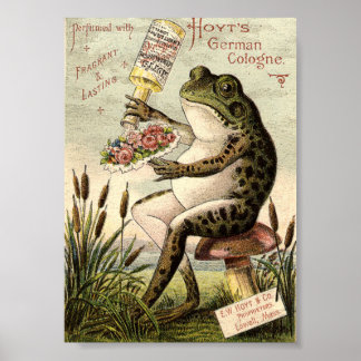 Viktorianischer Frosch auf Toadstool Ad Poster