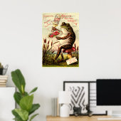 Viktorianischer Frosch auf Toadstool Parfüm Ad Poster (Heimbüro)