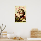 Viktorianischer Frosch auf Toadstool Parfüm Ad Poster (Küche)