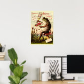 Viktorianischer Frosch auf Toadstool Parfüm Ad Poster (Heimbüro)
