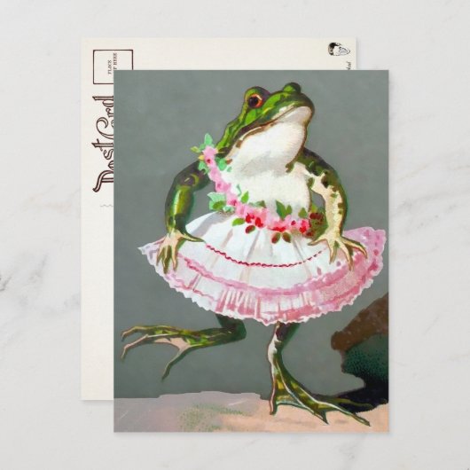 Viktorianischer Frosch im Kleid Postkarte (Vorne/Hinten)