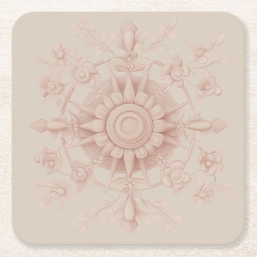 Viktorianischer Frühling, weich rosa Rechteckiger Pappuntersetzer (Vorderseite)