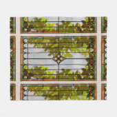 Viktorianischer Garten Buntglas-Fenstervorhang Fleecedecke (Vorderseite (Horizontal))