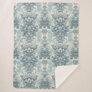 Viktorianischer Garten in Blau Vintages Barock Sherpadecke