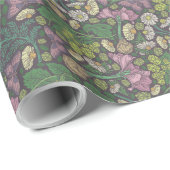 Viktorianischer Garten mit Lila Schmetterlingen Geschenkpapier (Rolleneckpunkt)