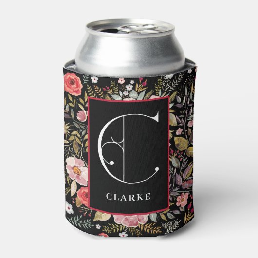 Viktorianischer Garten, Monogramm C, Personalisier Dosenkühler (Kanne Vorderseite)