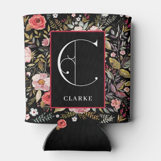 Viktorianischer Garten, Monogramm C, Personalisier Dosenkühler (Rückseite)