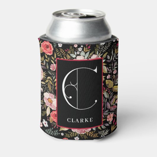 Viktorianischer Garten, Monogramm C, Personalisier Dosenkühler (Kanne Rückseite)