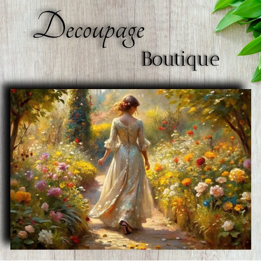 Viktorianischer Gartenspaziergang - Goldenes Licht Seidenpapier