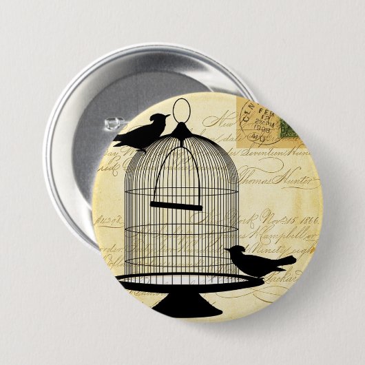 Viktorianischer Geburtskäfig Button (Vorne & Hinten)