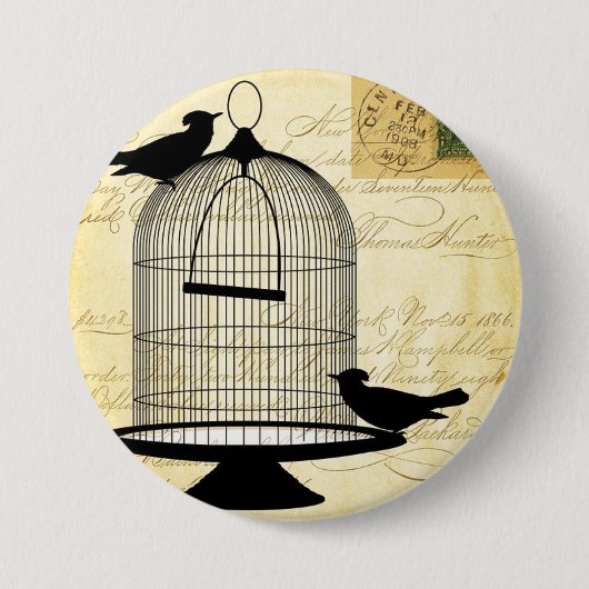 Viktorianischer Geburtskäfig Button (Vorderseite)