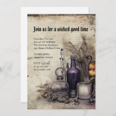 Viktorianischer gehefteter Vintager Halloween-Goth Einladung (Vorne/Hinten)