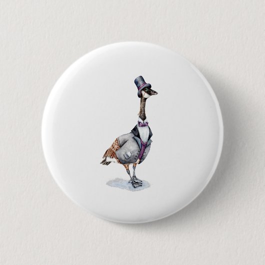 Viktorianischer Gentleman-Gans mit Zylinder Button (Vorderseite)