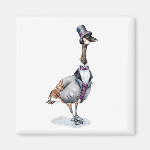 Viktorianischer Gentleman-Gans mit Zylinder Magnet