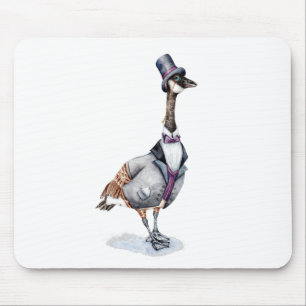 Viktorianischer Gentleman-Gans mit Zylinder Mousepad