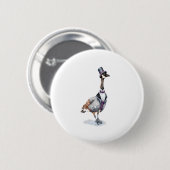Viktorianischer Gentleman Goose in einem Top Hat Button (Vorne & Hinten)