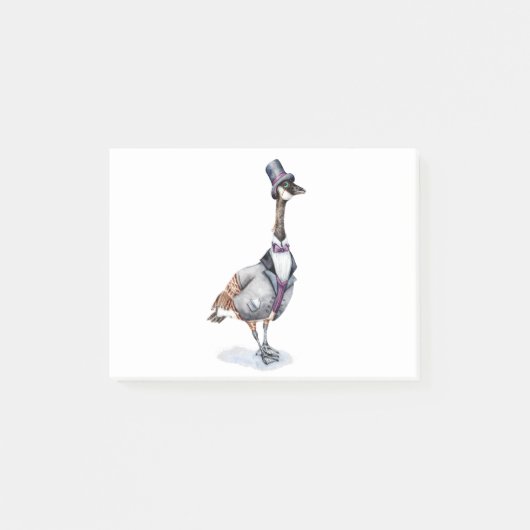 Viktorianischer Gentleman Goose in einem Top Hat Post-it Klebezettel (Vorderseite)