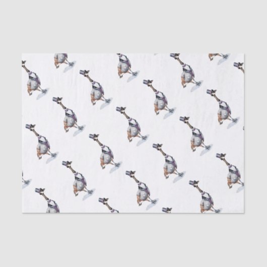 Viktorianischer Gentleman Goose in einem Top Hat Seidenpapier (Vorderseite)