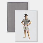 Viktorianischer Gentleman-Schwimmer gestreiftes Ba Magnet (Vorderseite/Rückseite)