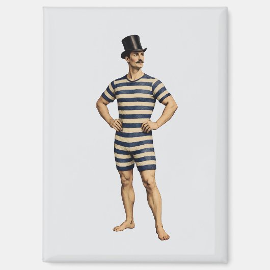 Viktorianischer Gentleman-Schwimmer gestreiftes Ba Magnet (Vorderseite)