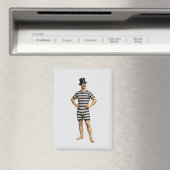 Viktorianischer Gentleman-Schwimmer gestreiftes Ba Magnet (In Situ (Geschirrspüler))