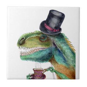 Viktorianischer Gentleman Tyrannosaurus Rex Fliese
