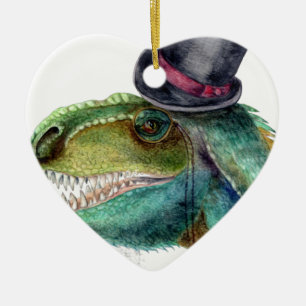 Viktorianischer Gentleman Tyrannosaurus Rex Keramik Ornament