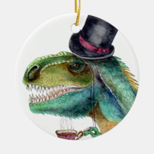 Viktorianischer Gentleman Tyrannosaurus Rex Keramik Ornament