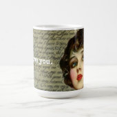 Viktorianischer Glamour Girl mit Rote Rose Kaffeetasse (Mittel)