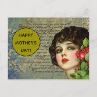 Viktorianischer Glamour Girl mit Rote Rose