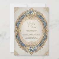 Viktorianischer Goldrahmen Blume Elegante Hochzeit