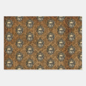 Viktorianischer Gothic Glam Skull and Damask Geschenkpapier Set (Vorderseite 3)