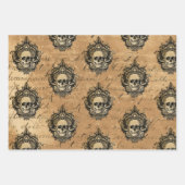 Viktorianischer Gothic Glam Skull and Damask Geschenkpapier Set (Vorderseite)