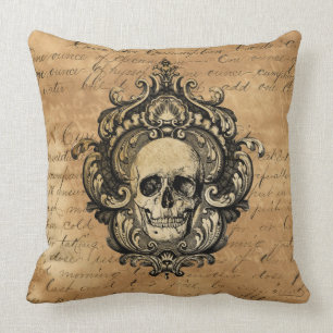 Viktorianischer Gothic Glam Totenkopf Kissen