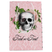 Viktorianischer Gothischer Schädel mit Rose | Tric Mittlere Geschenktüte (Vorderseite)