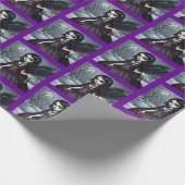 Viktorianischer gotischer dunkler Engel mit schwar Geschenkpapier (Ecke)