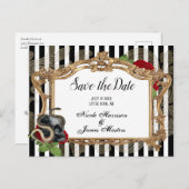 Viktorianischer gotischer Schwarzer Streifen Save Ankündigungspostkarte (Vorne/Hinten)