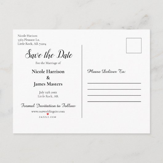 Viktorianischer gotischer Schwarzer Streifen Save Ankündigungspostkarte (Rückseite)