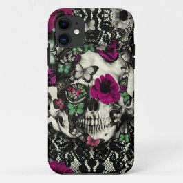 Viktorianischer gotischer Spitzeschädel mit rosa Case-Mate iPhone Hülle