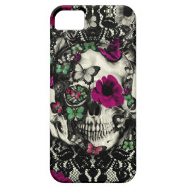 Viktorianischer gotischer Spitzeschädel mit rosa Case-Mate iPhone Hülle