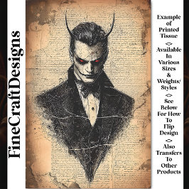 Viktorianischer gotischer Teufel mit roten Augen B Seidenpapier