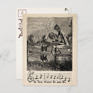 Viktorianischer Grasshopper Song Postkarte