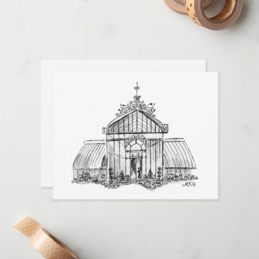 Viktorianischer Grönlandgarten Mitteilungskarte (Vorderseite/Rückseite Beispiel)