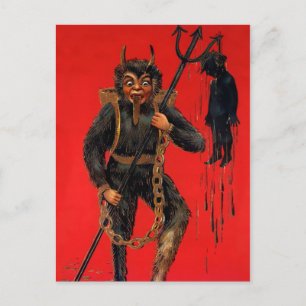 Viktorianischer Grusel-Krampus Postkarte
