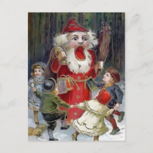 Viktorianischer Gruseliger Weihnachtsmann Nussknac Postkarte