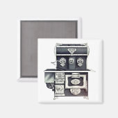 Viktorianischer Gusseisenofen, schwarz und silber Magnet (Vorderseite/Rückseite)
