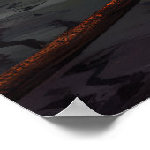 Viktorianischer Hafen bei Nacht: Fischerdorf Poster (Ecke)