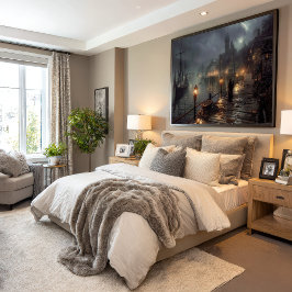 Viktorianischer Hafen bei Nacht: Fischerdorf Poster