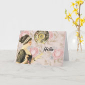 Viktorianischer Hallo Karte (Gelbe Blume)